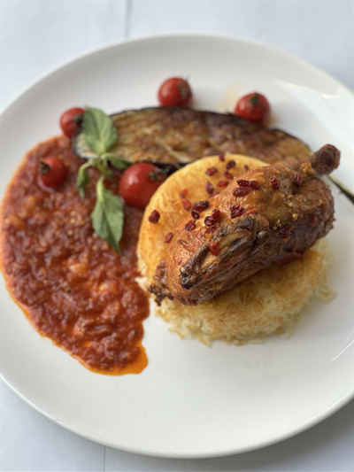 Eggplant Stew With Rice